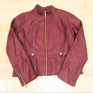 NY&CO Vegan Leather Crop Jacket Large